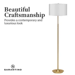 Sarantino Metal Floor Lamp Brushed Brass Finish With White Shade -Home Lighting 7014806 6