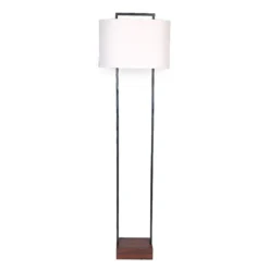 Sarantino Wood Floor Lamp In Cherry Finish