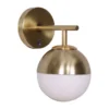 Sarantino Wall Lamp With Gold Metal Base & White Glass Shade