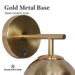 Sarantino Wall Lamp With Gold Metal Base & White Glass Shade 18 Sarantino Wall Lamp With Gold Metal Base & White Glass Shade -Home Lighting 7014897 8