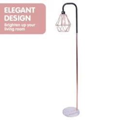 Sarantino Rose Gold Floor Lamp With Geometric Shade -Home Lighting 7014905 4