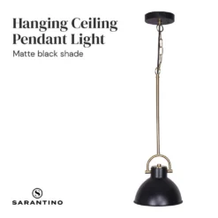 Sarantino Black & Gold Pendant Light -Home Lighting 7014921 4