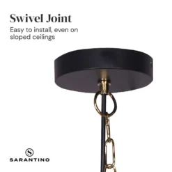 Sarantino Black & Gold Pendant Light -Home Lighting 7014921 7