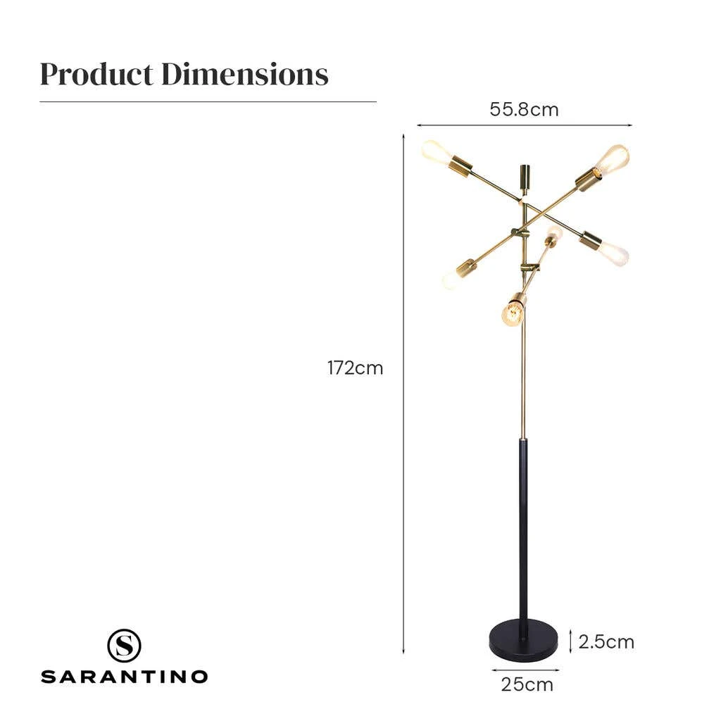 Sarantino 6-Light Metal Sputnik Floor Lamp 9 Sarantino 6-Light Metal Sputnik Floor Lamp - Image 9