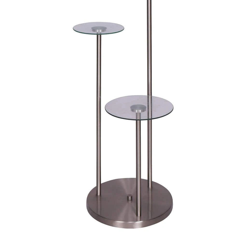 Sarantino Metal Floor Lamp With Glass Shelves 4 Sarantino Metal Floor Lamp With Glass Shelves - Image 4