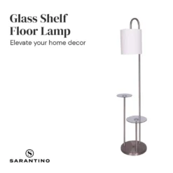 Sarantino Metal Floor Lamp With Glass Shelves 14 Sarantino Metal Floor Lamp With Glass Shelves -Home Lighting 7014954 4