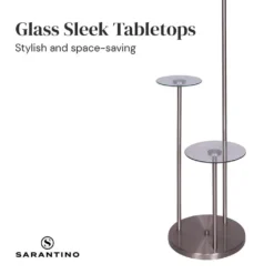 Sarantino Metal Floor Lamp With Glass Shelves 15 Sarantino Metal Floor Lamp With Glass Shelves -Home Lighting 7014954 5