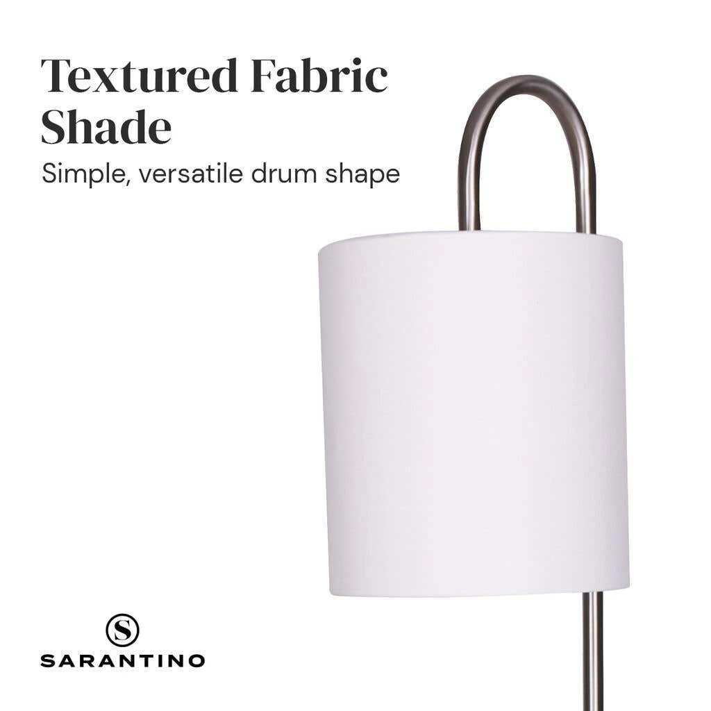Sarantino Metal Floor Lamp With Glass Shelves 7 Sarantino Metal Floor Lamp With Glass Shelves - Image 7