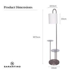 Sarantino Metal Floor Lamp With Glass Shelves 18 Sarantino Metal Floor Lamp With Glass Shelves -Home Lighting 7014954 8