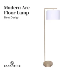 Sarantino 90-Degree Modern Arc Floor Lamp -Home Lighting 7014988 7