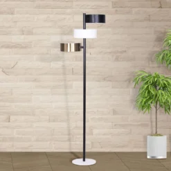 Sarantino Metal Floor Lamp With 3 Swirl Shades -Home Lighting 7015001 10