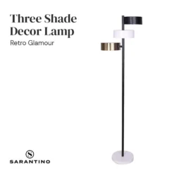 Sarantino Metal Floor Lamp With 3 Swirl Shades -Home Lighting 7015001 4