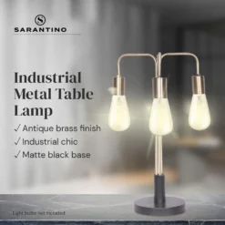 Sarantino Exposed Bulb Industrial Table Lamp 17 Sarantino Exposed Bulb Industrial Table Lamp -Home Lighting 7015019 8