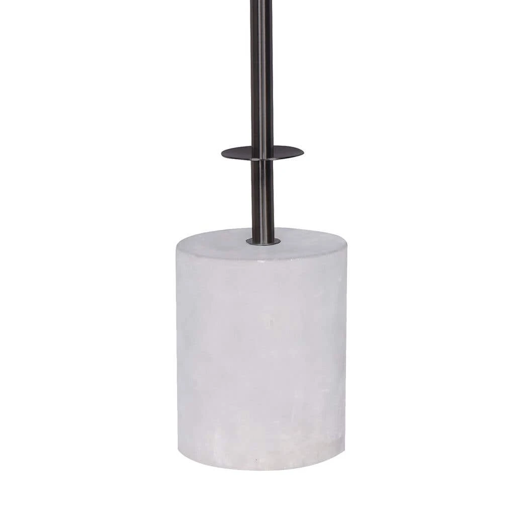 Sarantino Concrete & Metal Table Lamp With Off-White Linen Shade 2 Sarantino Concrete & Metal Table Lamp With Off-White Linen Shade - Image 2