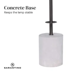 Sarantino Concrete & Metal Table Lamp With Off-White Linen Shade 16 Sarantino Concrete & Metal Table Lamp With Off-White Linen Shade -Home Lighting 7015035 5