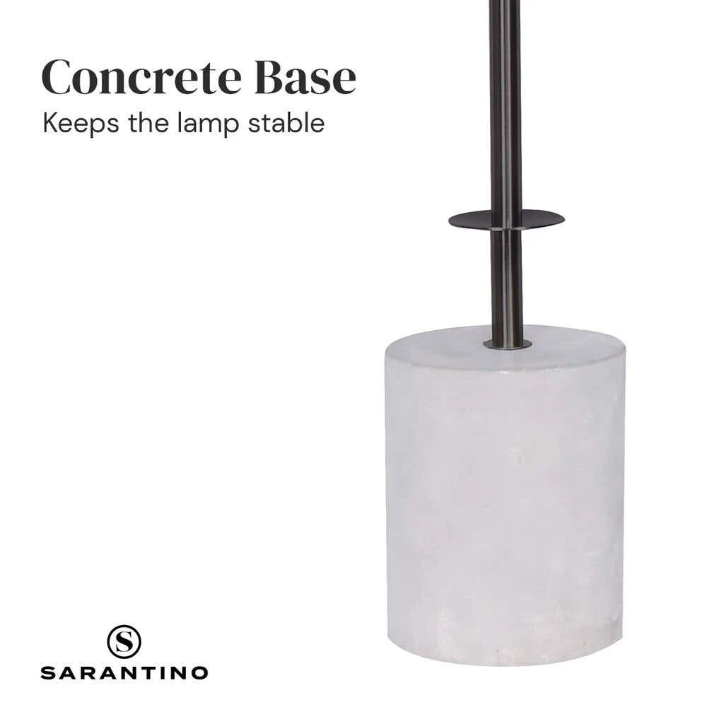Sarantino Concrete & Metal Table Lamp With Off-White Linen Shade 6 Sarantino Concrete & Metal Table Lamp With Off-White Linen Shade - Image 6