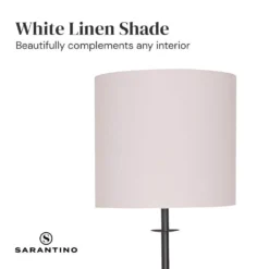 Sarantino Concrete & Metal Table Lamp With Off-White Linen Shade 17 Sarantino Concrete & Metal Table Lamp With Off-White Linen Shade -Home Lighting 7015035 6