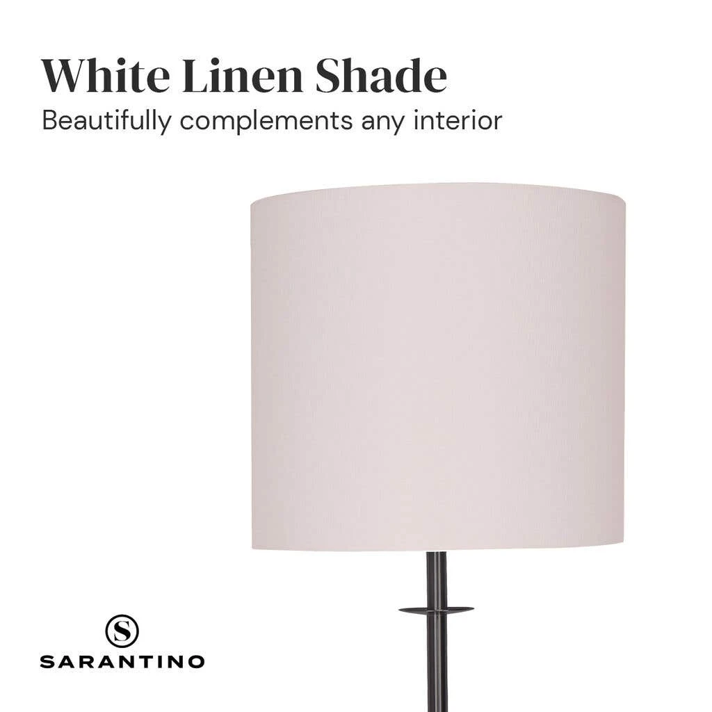 Sarantino Concrete & Metal Table Lamp With Off-White Linen Shade 7 Sarantino Concrete & Metal Table Lamp With Off-White Linen Shade - Image 7