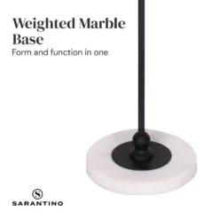 Sarantino Metal Floor Lamp With Marble Base & Off-White Shade -Home Lighting 7015050 4