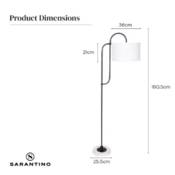 Sarantino Metal Floor Lamp With Marble Base & Off-White Shade -Home Lighting 7015050 7
