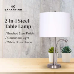 Sarantino 2-in-1 Table Lamp With LED Reading Light 21 Sarantino 2-in-1 Table Lamp With LED Reading Light -Home Lighting 7015068 10