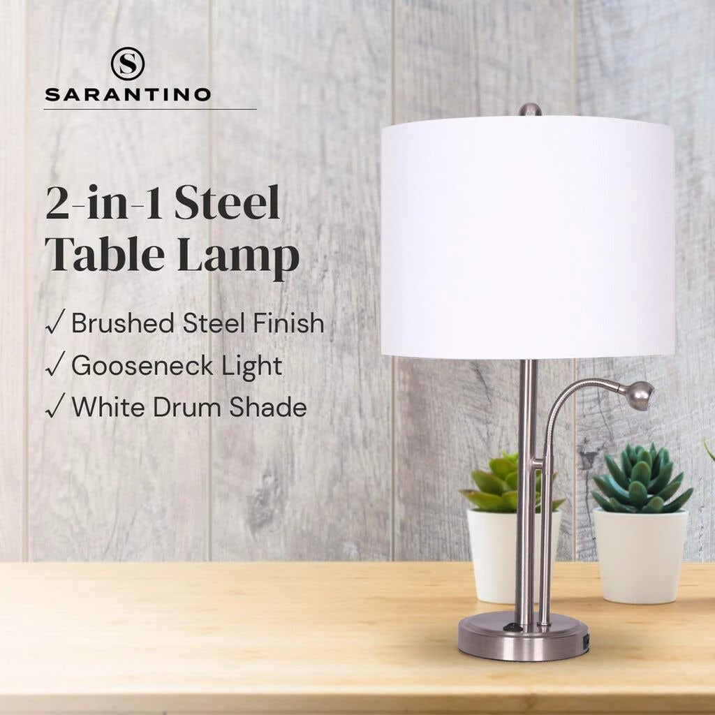 Sarantino 2-in-1 Table Lamp With LED Reading Light 11 Sarantino 2-in-1 Table Lamp With LED Reading Light - Image 11