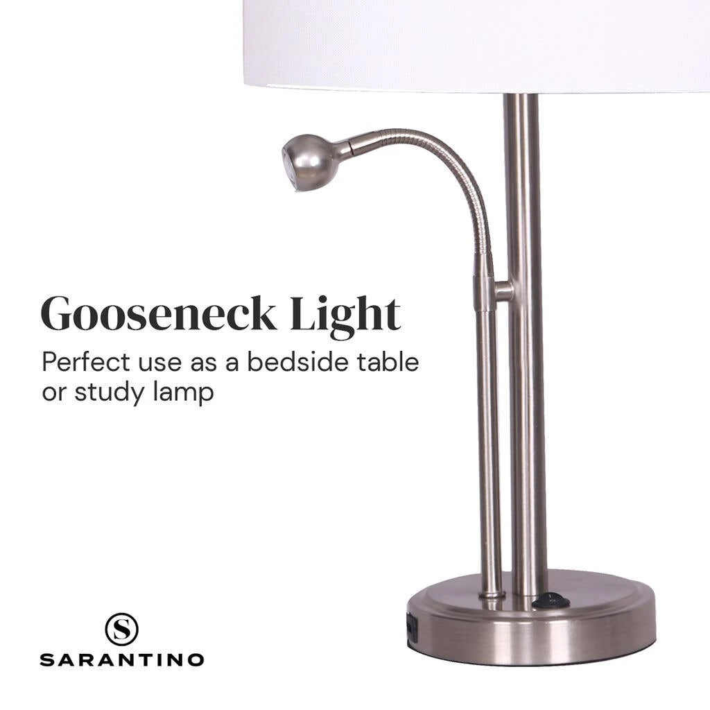 Sarantino 2-in-1 Table Lamp With LED Reading Light 3 Sarantino 2-in-1 Table Lamp With LED Reading Light - Image 3