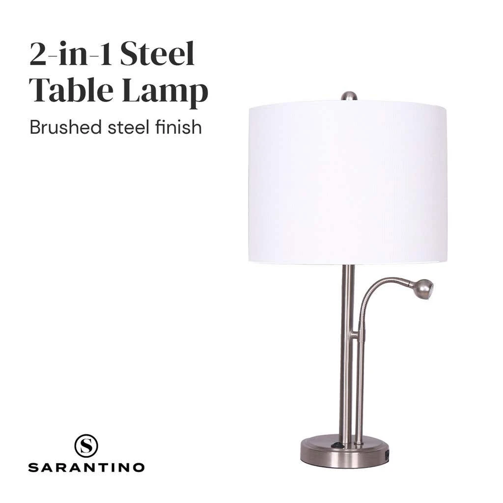Sarantino 2-in-1 Table Lamp With LED Reading Light 5 Sarantino 2-in-1 Table Lamp With LED Reading Light - Image 5
