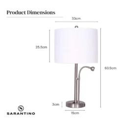 Sarantino 2-in-1 Table Lamp With LED Reading Light 18 Sarantino 2-in-1 Table Lamp With LED Reading Light -Home Lighting 7015068 7
