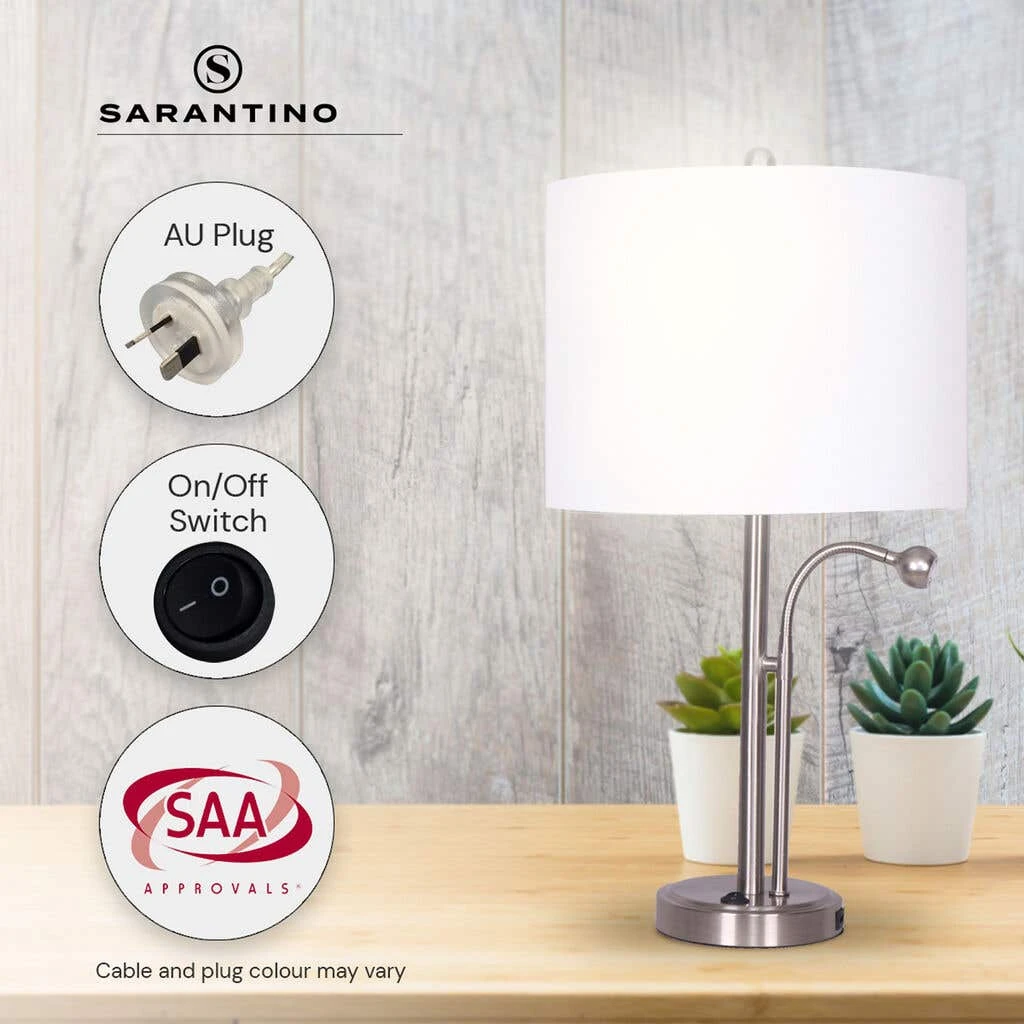 Sarantino 2-in-1 Table Lamp With LED Reading Light 9 Sarantino 2-in-1 Table Lamp With LED Reading Light - Image 9