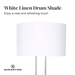 Sarantino Brushed Nickel Height-Adjustable Metal Floor Lamp -Home Lighting 7015100 4