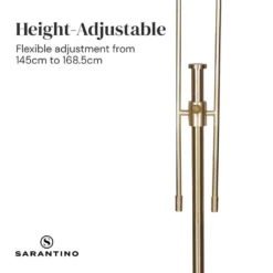 Sarantino Brushed Gold Height-Adjustable Metal Floor Lamp -Home Lighting 7015118 5