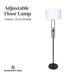 Sarantino Height-Adjustable Metal Floor Lamp Matte Black -Home Lighting 7015126 3