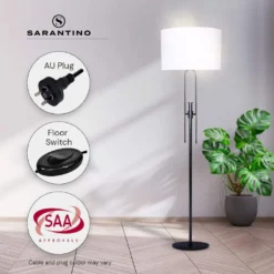 Sarantino Height-Adjustable Metal Floor Lamp Matte Black -Home Lighting 7015126 8
