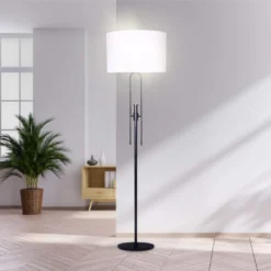 Sarantino Height-Adjustable Metal Floor Lamp Matte Black -Home Lighting 7015126 9