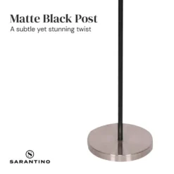 Sarantino 3-Shade Metal Floor Lamp Nickel & Matte Black Finish -Home Lighting 7015142 6