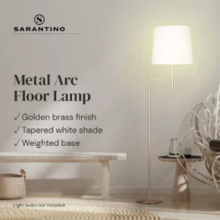 Sarantino Metal Floor Lamp Antique Brass -Home Lighting 7015159 10