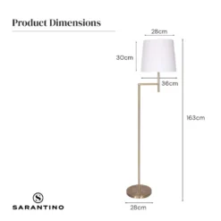 Sarantino Metal Floor Lamp Antique Brass -Home Lighting 7015159 7