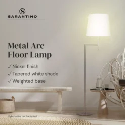 Sarantino Nickel Metal Arc Floor Lamp -Home Lighting 7015167 10