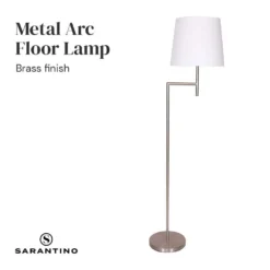 Sarantino Nickel Metal Arc Floor Lamp -Home Lighting 7015167 3