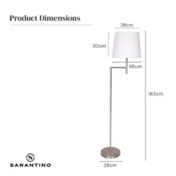 Sarantino Nickel Metal Arc Floor Lamp -Home Lighting 7015167 7