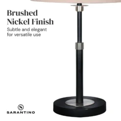 Sarantino Metal Table Lamp With Linen Drum Shade -Home Lighting 7015175 4