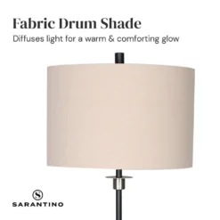 Sarantino Metal Floor Lamp With Cream Drum Shade -Home Lighting 7015183 5