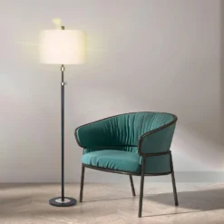 Sarantino Metal Floor Lamp With Cream Drum Shade -Home Lighting 7015183 9