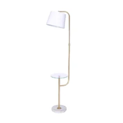 Sarantino Glass End Table Floor Lamp