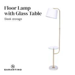 Sarantino Glass End Table Floor Lamp -Home Lighting 7015191 3