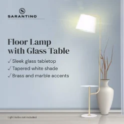 Sarantino Glass End Table Floor Lamp -Home Lighting 7015191 7