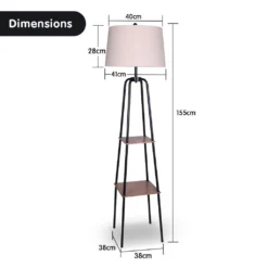 Sarantino Metal Etagere Floor Lamp Shade Metal Shelf In Wood Finish 9 Sarantino Metal Etagere Floor Lamp Shade Metal Shelf In Wood Finish -Home Lighting 7015258 3