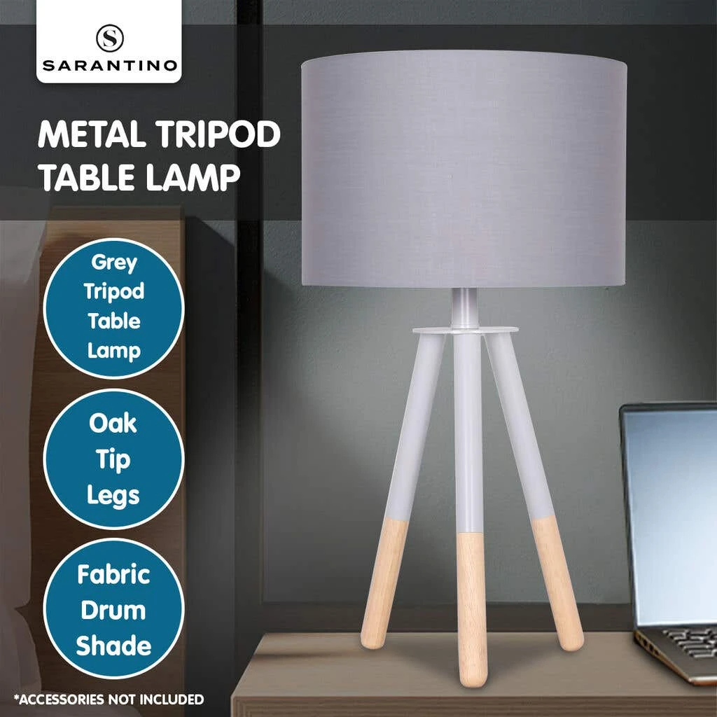 Sarantino Tripod Desk Lamp In Metal & Wood Nordic Minimalist Light 7 Sarantino Tripod Desk Lamp In Metal & Wood Nordic Minimalist Light - Image 7