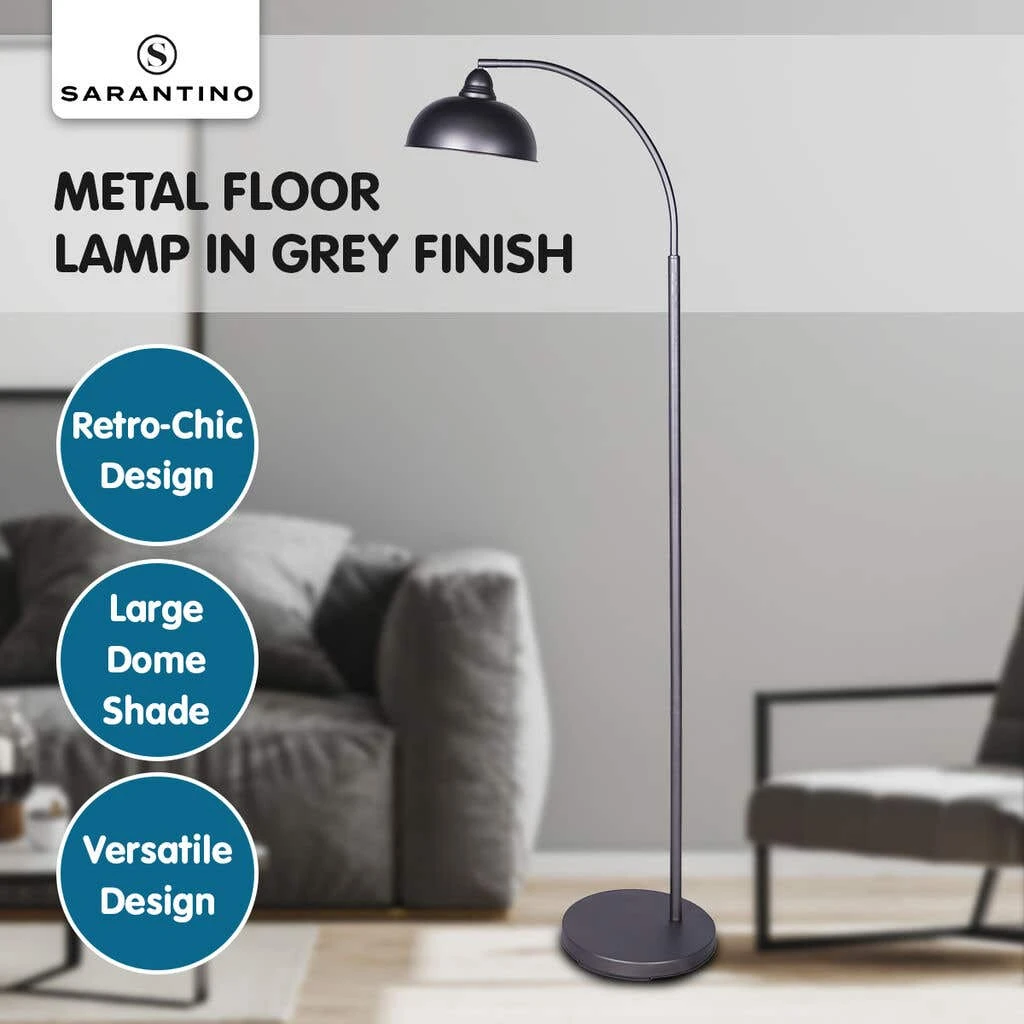 Sarantino Dark Grey Floor Lamp Industrial Chic Adjustable Angle 7 Sarantino Dark Grey Floor Lamp Industrial Chic Adjustable Angle - Image 7